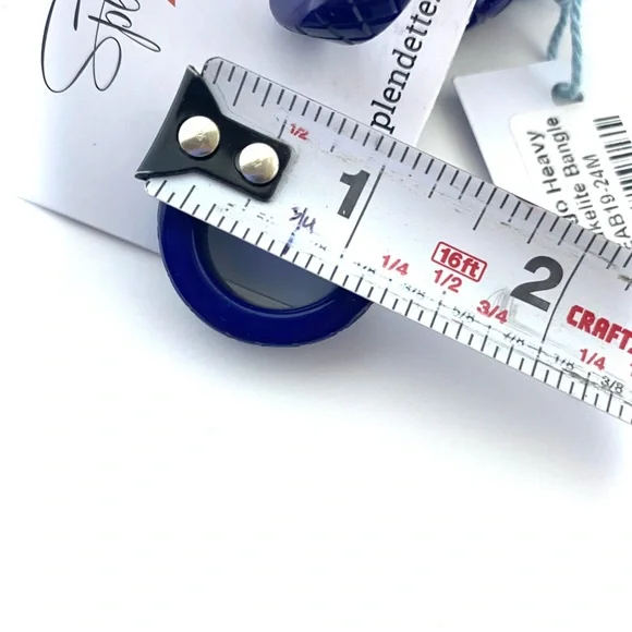 Splendette Set Midi MED Indigo Heavy Carve Fakelite Bangle & hoop earrings NWT - Picture 9 of 10